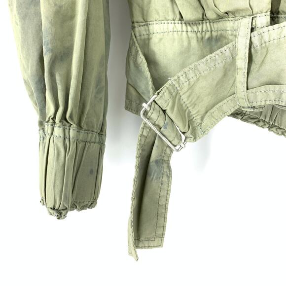 Free People Parachute Jacket Women's Size Small Green Front Pockets Adjustable - Picture 8 of 9